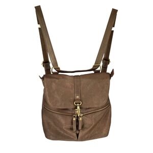 Fatface Brown Leather 2 in 1 Backpack/Crossbody Shoulder Bag 100% Leather